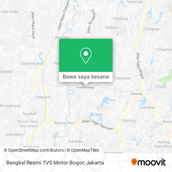 Peta Bengkel Resmi TVS Motor Bogor