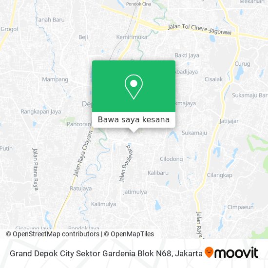 Peta Grand Depok City Sektor Gardenia Blok N68