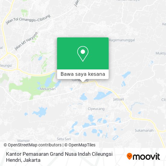 Peta Kantor Pemasaran Grand Nusa Indah Cileungsi Hendri