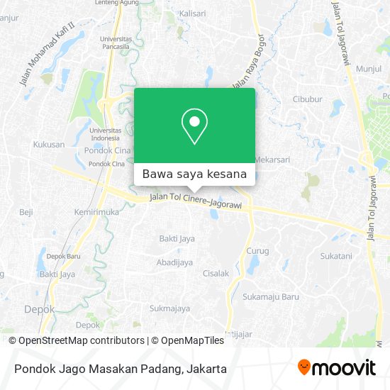 Peta Pondok Jago Masakan Padang