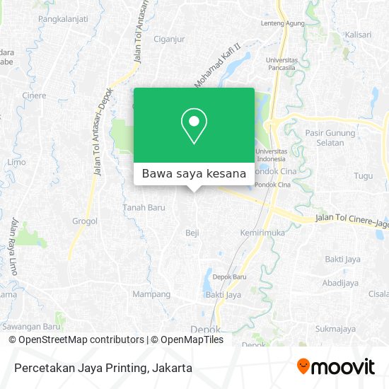 Peta Percetakan Jaya Printing