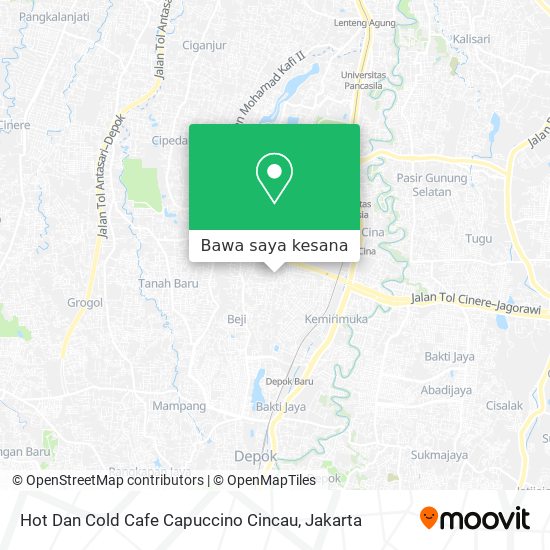 Peta Hot Dan Cold Cafe Capuccino Cincau