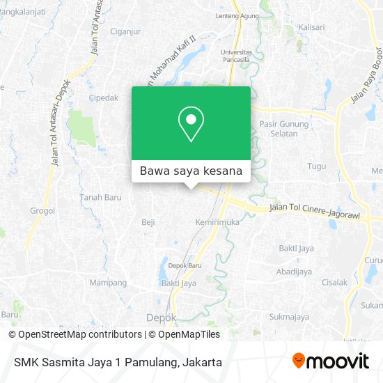 Peta SMK Sasmita Jaya 1 Pamulang