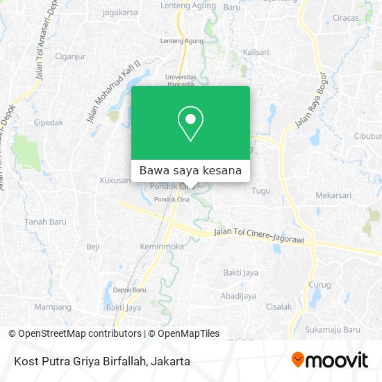 Peta Kost Putra Griya Birfallah