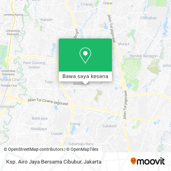 Peta Ksp. Airo Jaya Bersama Cibubur