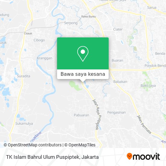 Peta TK Islam Bahrul Ulum Puspiptek