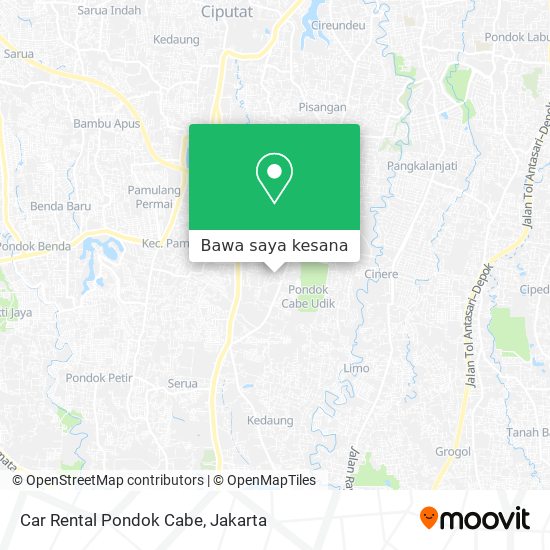 Peta Car Rental Pondok Cabe