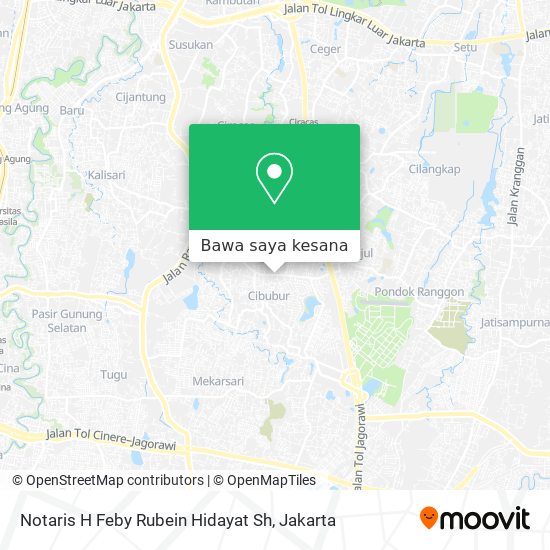 Peta Notaris H Feby Rubein Hidayat Sh