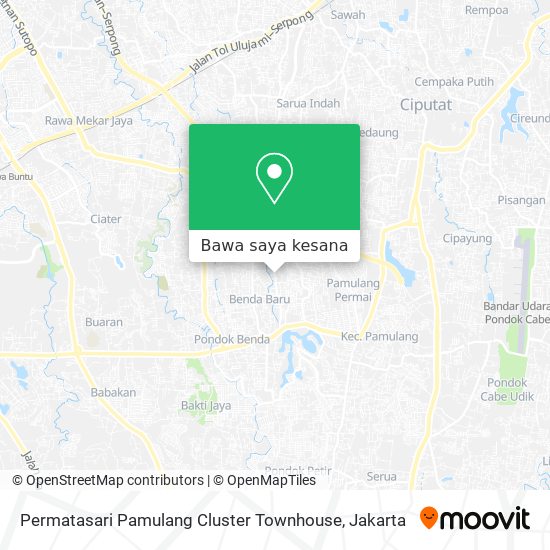 Peta Permatasari Pamulang Cluster Townhouse