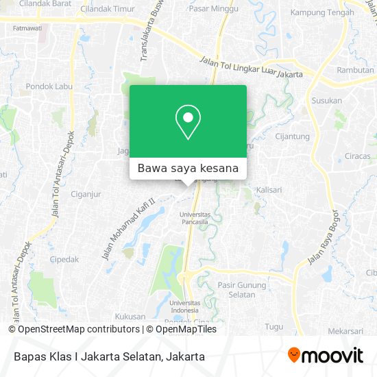 Peta Bapas Klas I Jakarta Selatan