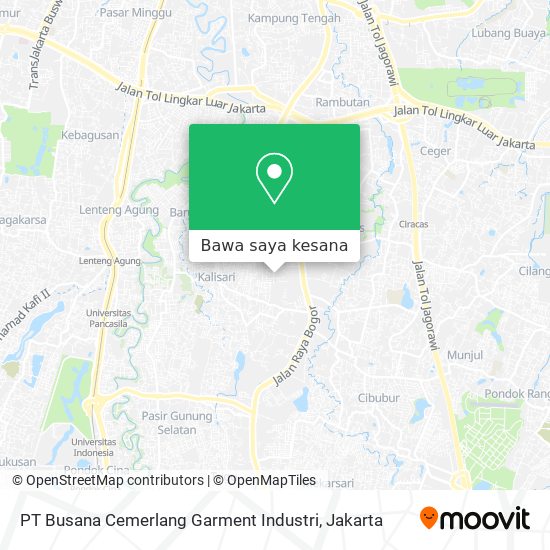 Peta PT Busana Cemerlang Garment Industri