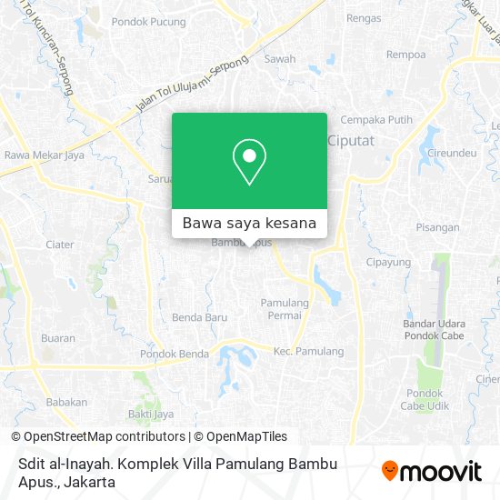 Peta Sdit al-Inayah. Komplek Villa Pamulang Bambu Apus.