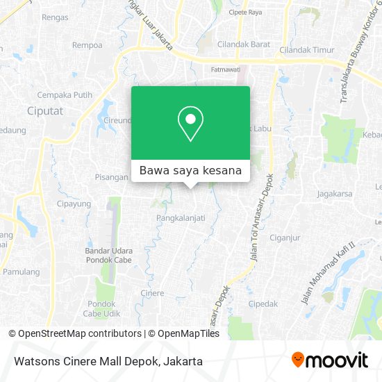 Peta Watsons Cinere Mall Depok