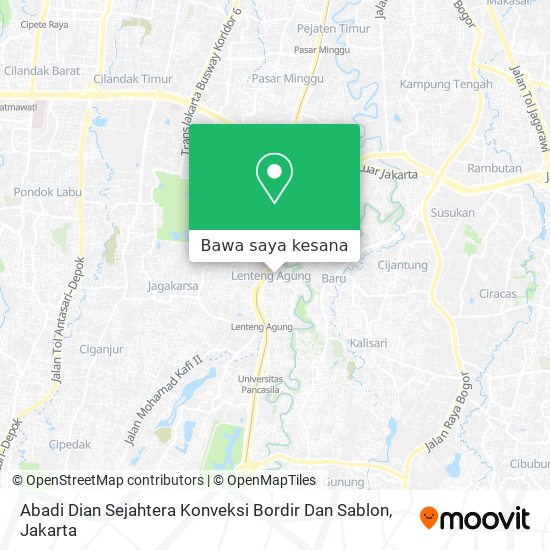 Peta Abadi Dian Sejahtera Konveksi Bordir Dan Sablon