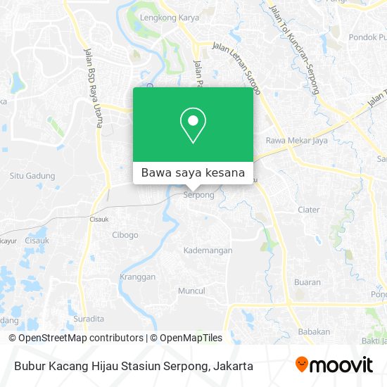 Peta Bubur Kacang Hijau Stasiun Serpong