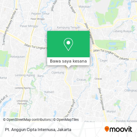 Peta Pt. Anggun Cipta Internusa