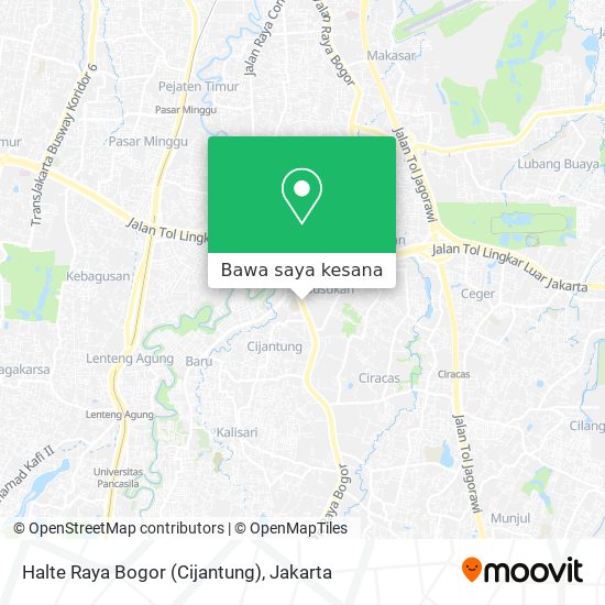 Peta Halte Raya Bogor (Cijantung)