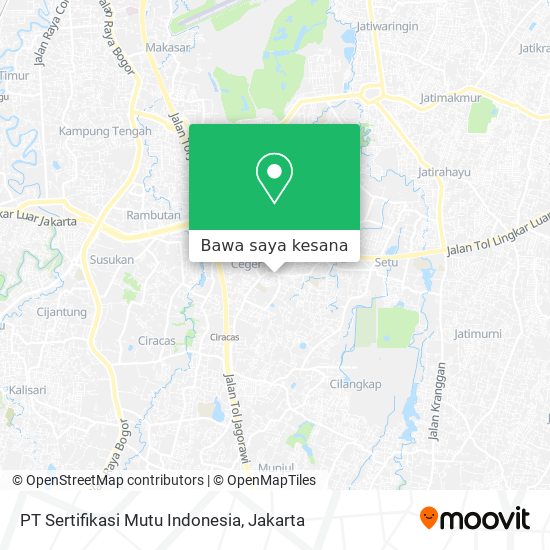 Peta PT Sertifikasi Mutu Indonesia