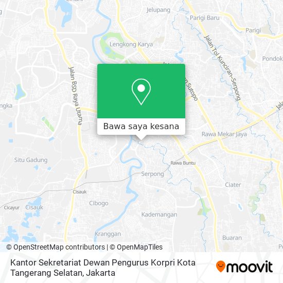 Peta Kantor Sekretariat Dewan Pengurus Korpri Kota Tangerang Selatan