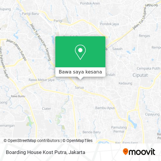 Peta Boarding House Kost Putra