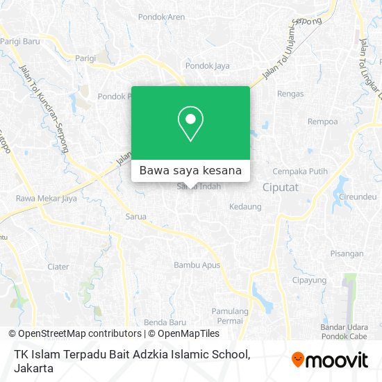 Peta TK Islam Terpadu Bait Adzkia Islamic School