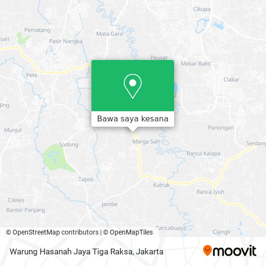 Peta Warung Hasanah Jaya Tiga Raksa