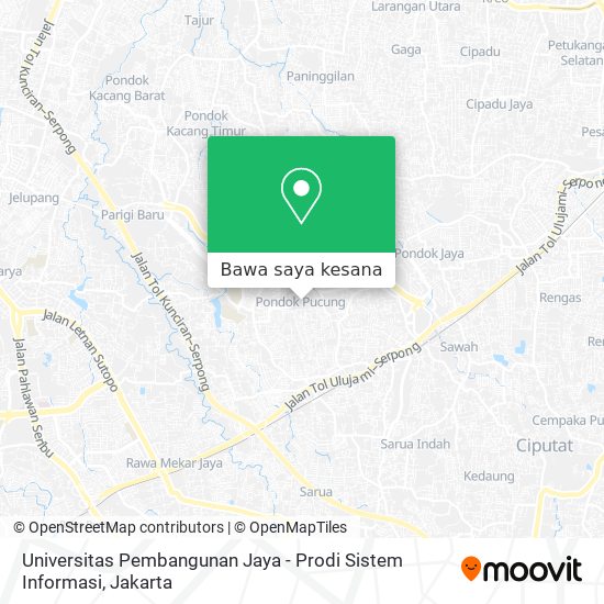 Peta Universitas Pembangunan Jaya - Prodi Sistem Informasi