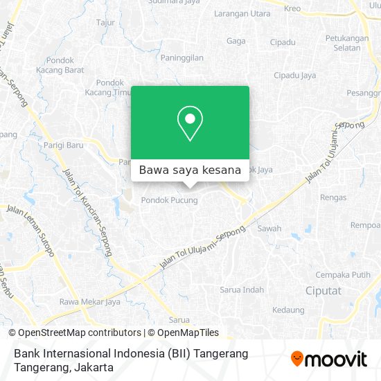 Peta Bank Internasional Indonesia (BII) Tangerang Tangerang