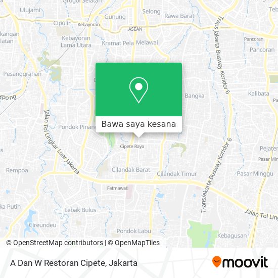 Peta A Dan W Restoran Cipete