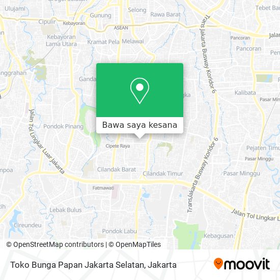Peta Toko Bunga Papan Jakarta Selatan