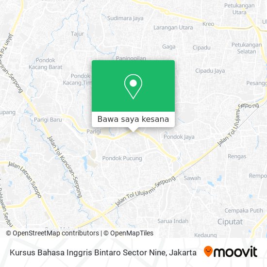 Peta Kursus Bahasa Inggris Bintaro Sector Nine