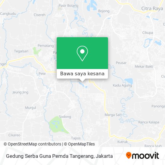 Peta Gedung Serba Guna Pemda Tangerang