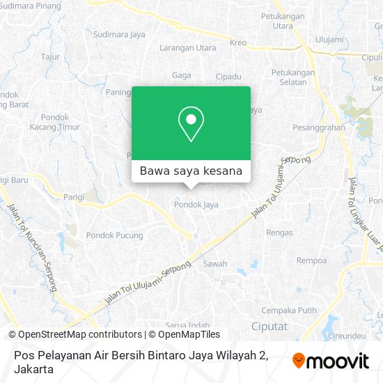 Peta Pos Pelayanan Air Bersih Bintaro Jaya Wilayah 2