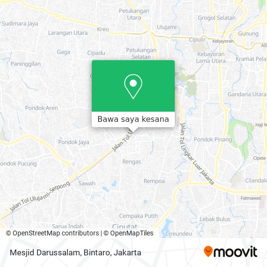 Peta Mesjid Darussalam, Bintaro