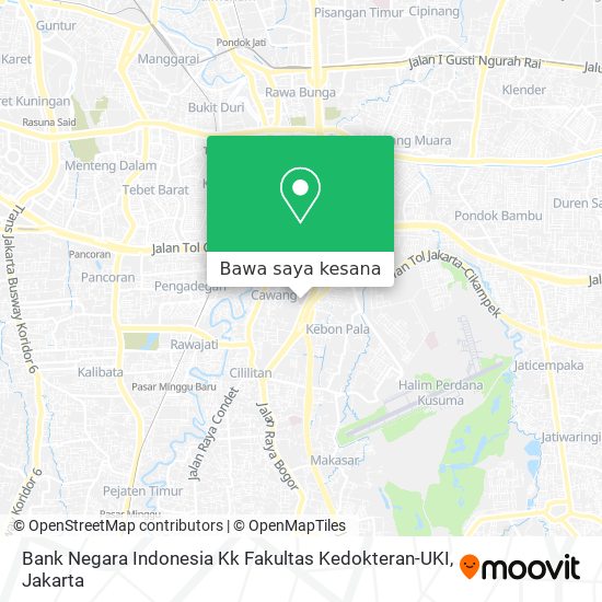 Peta Bank Negara Indonesia Kk Fakultas Kedokteran-UKI