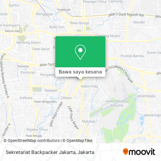 Peta Sekretariat Backpacker Jakarta