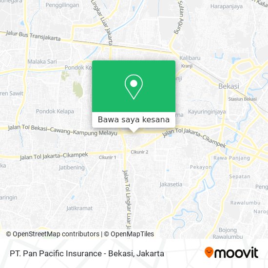 Peta PT. Pan Pacific Insurance - Bekasi