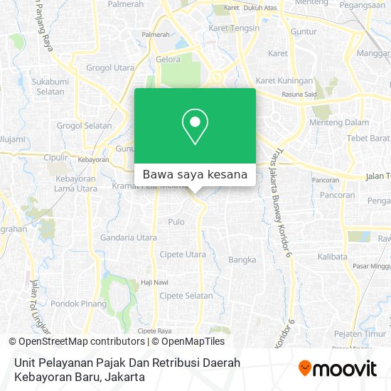 Peta Unit Pelayanan Pajak Dan Retribusi Daerah Kebayoran Baru