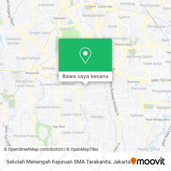 Peta Sekolah Menengah Kejuruan SMA Tarakanita