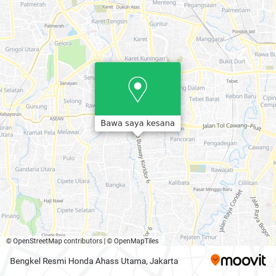 Peta Bengkel Resmi Honda Ahass Utama