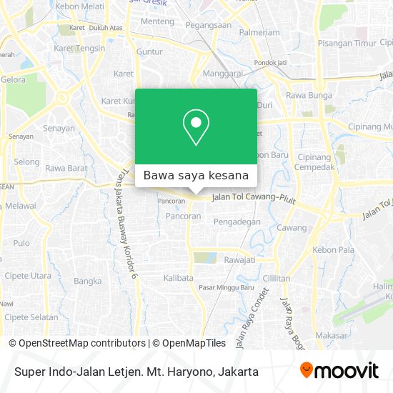 Peta Super Indo-Jalan Letjen. Mt. Haryono