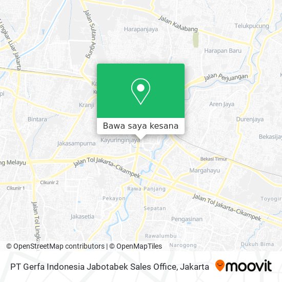 Peta PT Gerfa Indonesia Jabotabek Sales Office