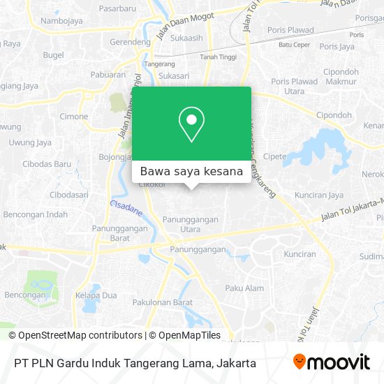 Peta PT PLN Gardu Induk Tangerang Lama