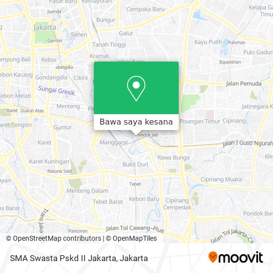 Peta SMA Swasta Pskd II Jakarta