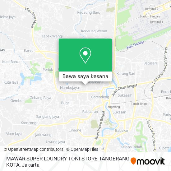 Peta MAWAR SUPER LOUNDRY TONI STORE TANGERANG KOTA