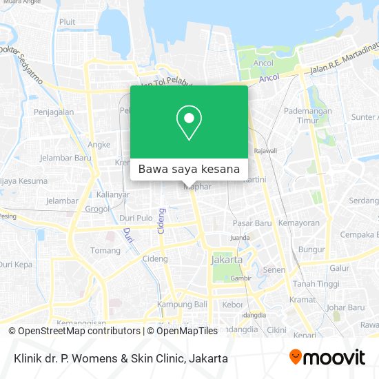 Cara ke Klinik dr. P. Womens & Skin Clinic di Jakarta Barat menggunakan bis, kereta atau mrt?
