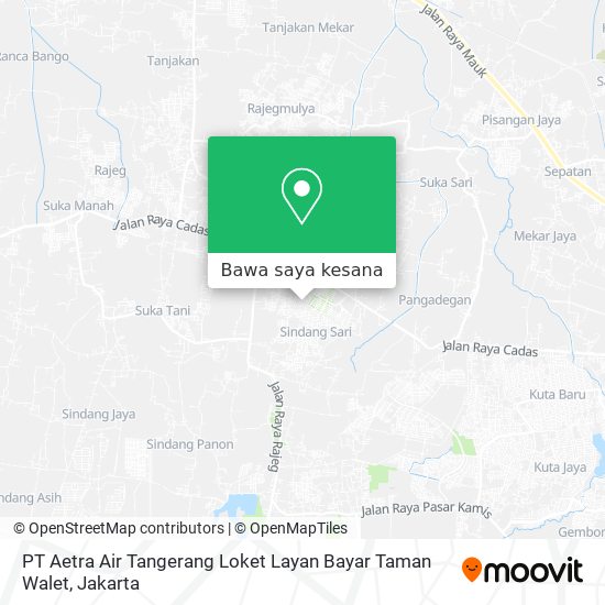 Peta PT Aetra Air Tangerang Loket Layan Bayar Taman Walet