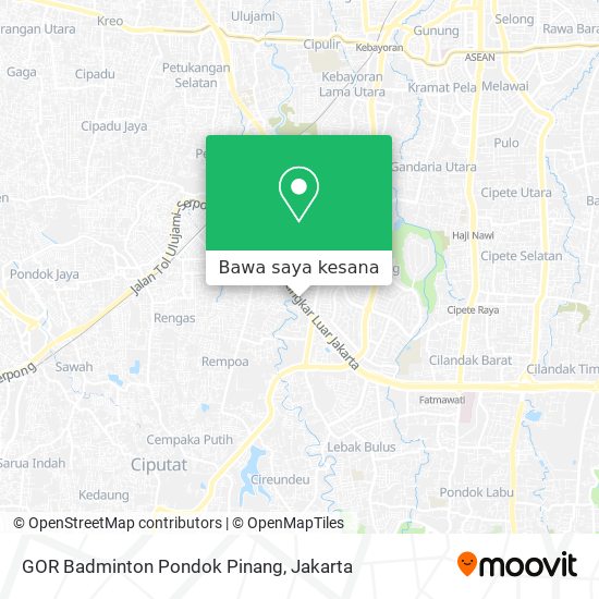 Peta GOR Badminton Pondok Pinang
