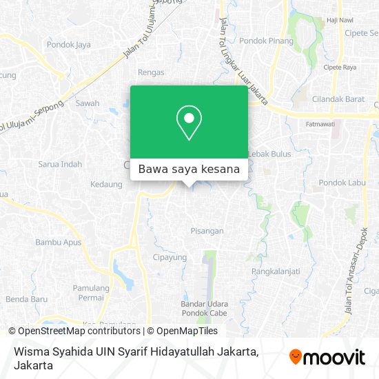 Peta Wisma Syahida UIN Syarif Hidayatullah Jakarta