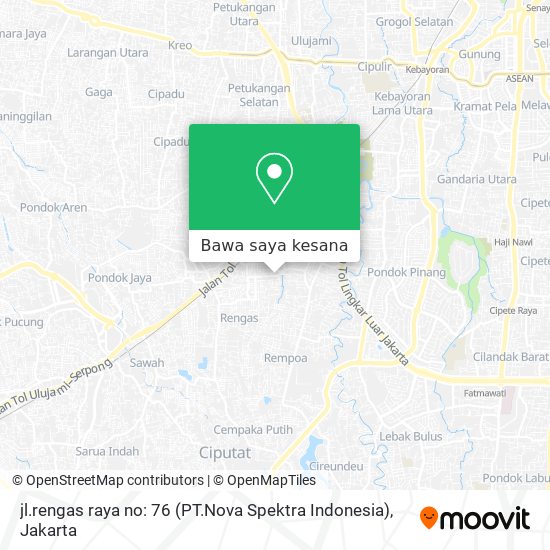 Peta jl.rengas raya no: 76 (PT.Nova Spektra Indonesia)